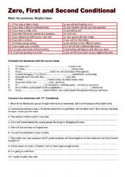 English Worksheet: Review of conditionals