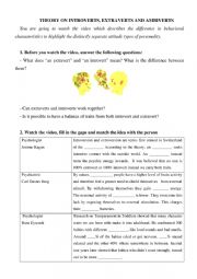 English Worksheet: Theory on Introverts, Extraverts and Ambiverts