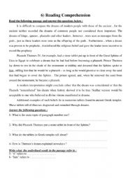 English Worksheet: Reading Comprehension