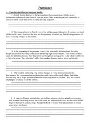 English worksheet: Translation