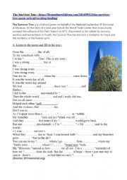 English worksheet: 911 the Survivor Tree