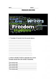English Worksheet: Freedom Writers