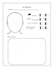 English Worksheet: All about me