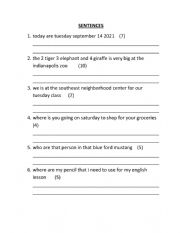 sentence correction exercise for 9-14-21