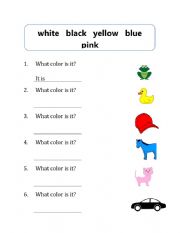 English Worksheet: Color