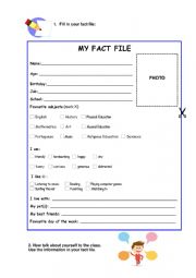 My fact file - back to school