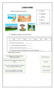 English Worksheet: Landforms