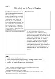 English Worksheet: Jigsaw activity American Dream 