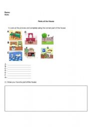 English Worksheet: Parts of the house