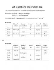 English Worksheet: WH-questions