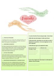 reading activity about family