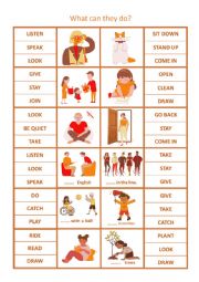English Worksheet: What can they do?
