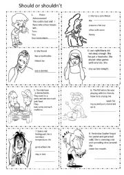 English Worksheet: Should or Shouldn�t