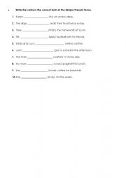English Worksheet: Simple Present Sentences
