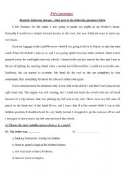 English Worksheet: Reading Comprehension