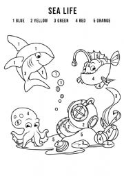 English worksheet: SEA LIFE