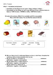 English Worksheet: some any and there is there are