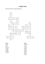 English Worksheet: Irregular verbs crossword