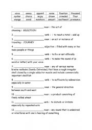 English Worksheet: Spelling Words Definitions Grade 4 Week 20