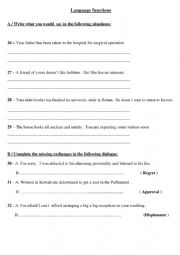 English Worksheet: Language Functions