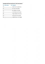English Worksheet: There was / were (affirmative and negative)