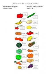 English Worksheet: How much is How much are