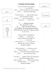 English Worksheet: A Horse with no Name