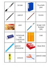 Domino school supplies ESL