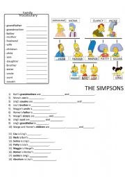 English Worksheet: The Simpsons�s Family Tree