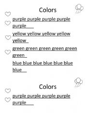 English Worksheet: Colors Tracing