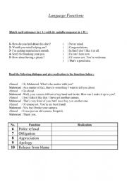 English Worksheet: Language Functions