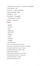 English Worksheet: Exercises prepositions (IN - ON - AT)