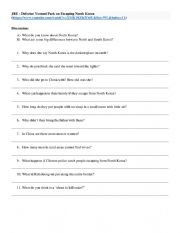 English Worksheet: JRE - Defector Yeonmi Park on Escaping North Korea - Video Activity