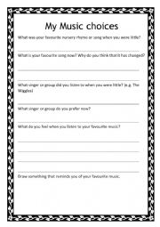 English Worksheet: Music Choices