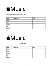 English Worksheet: Do-Now: Mood Playlist