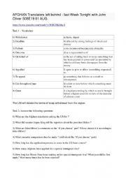 English Worksheet: John Oliver Afghan Translators