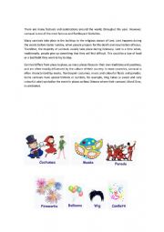 English Worksheet: festivals
