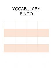 vocabulary bingo