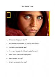 English Worksheet: afghan girl