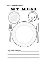 English Worksheet: MY MEAL