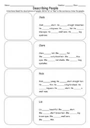 English Worksheet: appearane