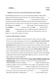 English Worksheet: Language 2nd form Tunisia