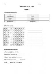 English Worksheet: WONDERFUL WATER, 2. part