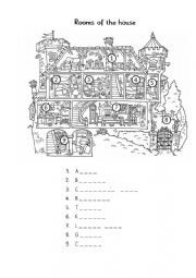 English Worksheet: Rooms in the house