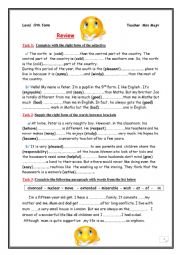 English Worksheet: 9th form review