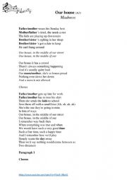English Worksheet: Song: Our house