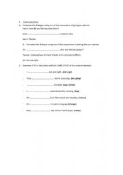 English Worksheet: Language Activities