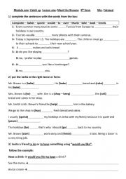 English Worksheet: module 1 lesson 1 8th form