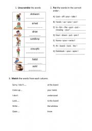 English Worksheet: Classroom English
