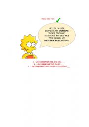 English Worksheet: Family and school objects
